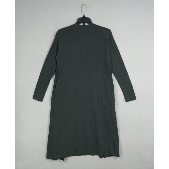 Three Bird Nest Cardigan Womens Small Forest Green Long Open Duster Pocket Drape - Picture 8 of 14
